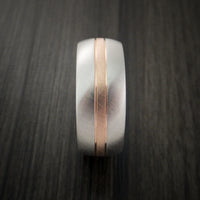 Cobalt Chrome and 14K Rose Gold Wedding Band Engagement Ring Made to Any Sizing and Finish 3-22