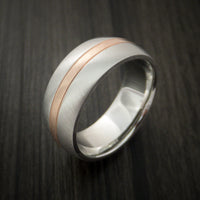 Cobalt Chrome and 14K Rose Gold Wedding Band Engagement Ring Made to Any Sizing and Finish 3-22