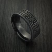 Black Zirconium Celtic Irish Knot Ring Custom Made Band