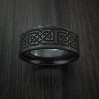 Black Titanium Celtic Irish Knot Ring Custom Made Band