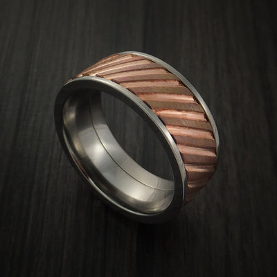 Copper Inlay Spinner Unique Titanium Band Custom Made
