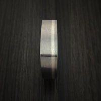 Titanium Ring with Silver Inlay Square Band Custom Made