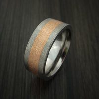 14k Rose Gold and Titanium Band Custom Made Ring