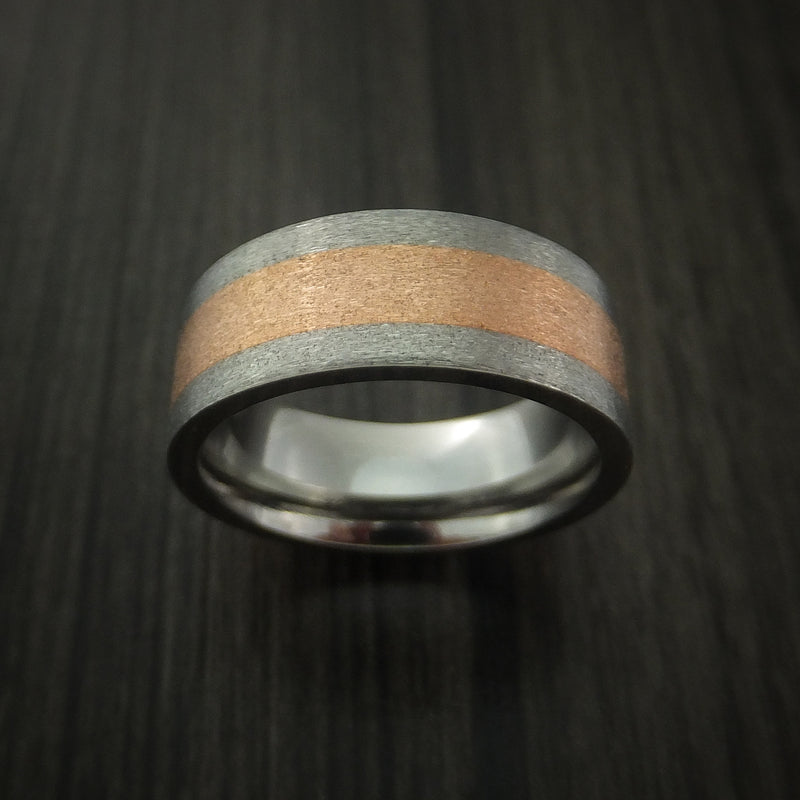 14k Rose Gold and Titanium Band Custom Made Ring