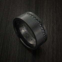 Black Zirconium Eternity Band with Stunning Black Diamonds