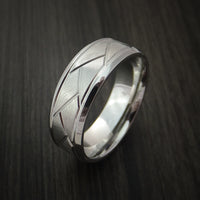 Cobalt Chrome Satin and Polish Weave Ring Custom Made