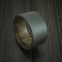 Black Zirconium and Walnut Wood Sleeve Ring Custom Made