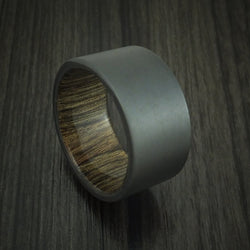 Black Titanium and Walnut Wood Sleeve Ring Custom Made