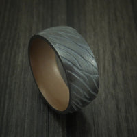 Black Zirconium Ring with Copper Brown Cerakote Sleeve Custom Made Band