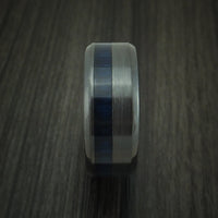 Black Titanium and Blueberry Wood Ring Custom Made Band