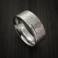 Cobalt Chrome Hammered Ring with Modern Design Custom Made Band