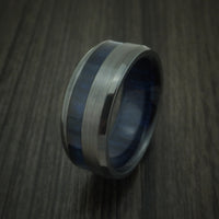 Black Zirconium and Blueberry Wood Ring Custom Made Band