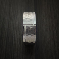 Cobalt Chrome Hammered Ring with Modern Design Custom Made Band