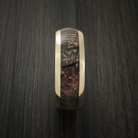 King's Camo WOODLAND SHADOW and 14K Yellow Gold Ring Camo Style Band Made Custom