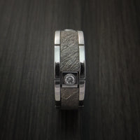 Cobalt Chrome Gibeon Meteorite Ring with Diamonds Custom Made Band