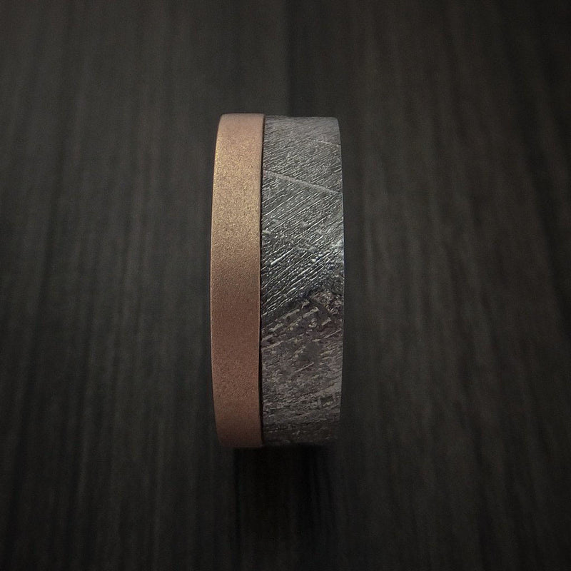 Gibeon Meteorite and 18k Rose Gold Band Custom Made