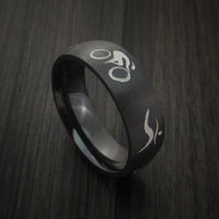 Black Titanium Triathlon Band Custom Made Ring