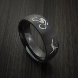 Black Zirconium Triathlon Band Custom Made Ring