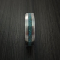 Titanium Ring with Turquoise Inlay Custom Made Band