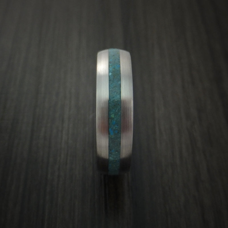 Inconel Men's Ring with Turquoise Inlay Custom Made Band | Revolution ...
