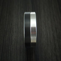 Cobalt and Black Cobalt Band Custom Made Two-Tone Ring