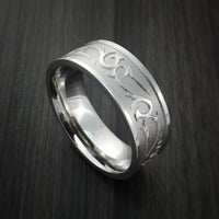 Cobalt Chrome Ring with Unique Laser Pattern Custom Made Band