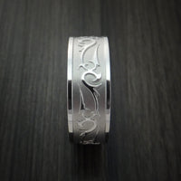 Cobalt Chrome Ring with Unique Laser Pattern Custom Made Band