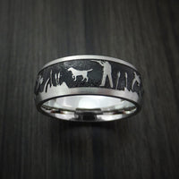 Cobalt Chrome Ring with Duck Hunter Pattern Hunters Band Custom Made