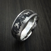 Cobalt Chrome Ring with Duck Hunter Pattern Hunters Band Custom Made