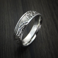 Cobalt Chrome Ring with Tree Branch Pattern Custom Made Band