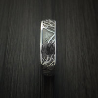 Cobalt Chrome Ring with Tree Branch Pattern Custom Made Band