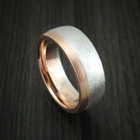14k Rose and White Gold Distressed Band Custom Made