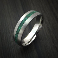 Titanium Men's Ring with Malachite Stone Inlay Custom Made | Revolution ...