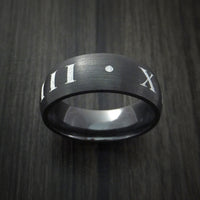 Black Titanium Roman Numeral Ring Custom Made Band