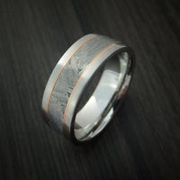 Cobalt Chrome and Gibeon Meteorite Ring with 14k Gold Inlay Custom Made