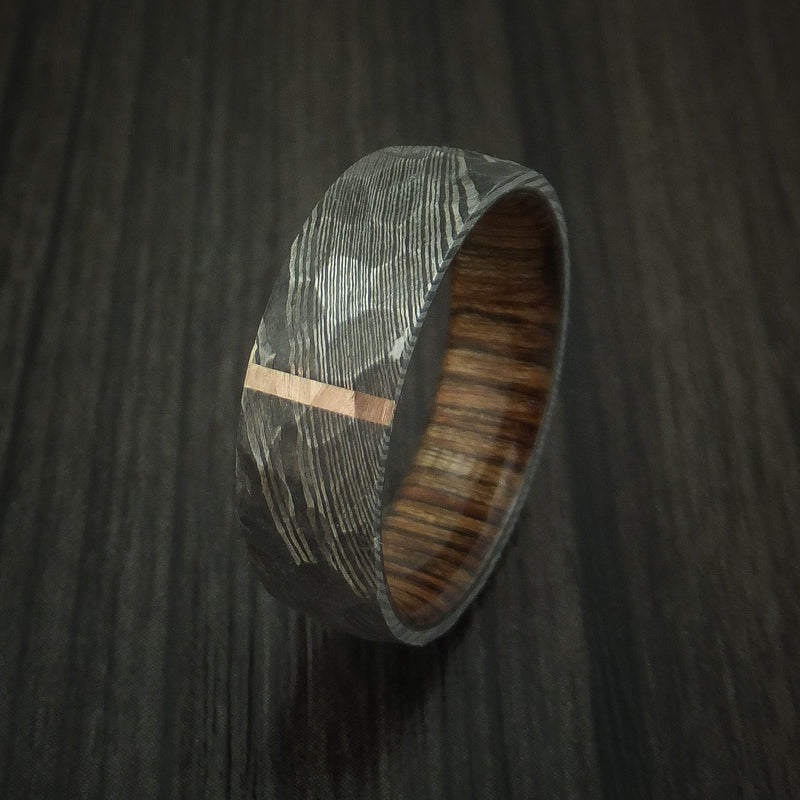 Wood patterned Stainless Steel Key Ring - By Design Gems