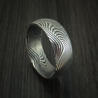 Sunset Kuro Damascus Steel Ring Custom Made Wedding Band