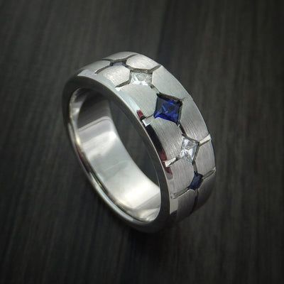 Cobalt Chrome with Sapphires and Diamonds Custom Made Band