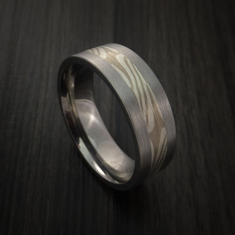 Titanium and Palladium Mokume Ring Custom Made to Any Size 3 to 22