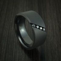 Black Zirconium and Black Diamond Band Custom Made Ring