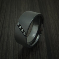Black Titanium and Black Diamond Band Custom Made Ring