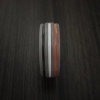 Titanium Ring with Tri Color Inlay Custom Made Band