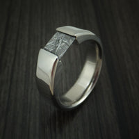 Titanium Tension Set Meteorite Ring Custom Made Band