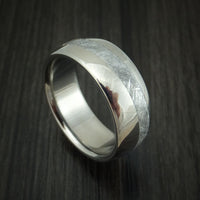 Titanium and Diagonal Meteorite Ring Custom Made Band