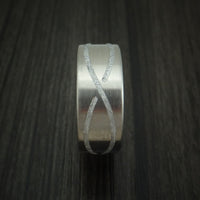 Titanium and Meteorite Infinity Design Custom Made Ring