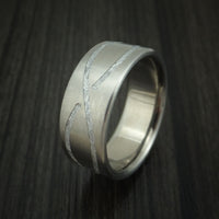Titanium and Meteorite Infinity Design Custom Made Ring