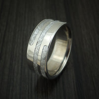 Titanium and Meteorite Spiral Design Custom Made Ring