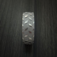 Titanium Diamond Plate Pattern Ring Custom Made