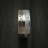 Titanium Ring with Meteorite and Etched Superconductor Custom Made Band
