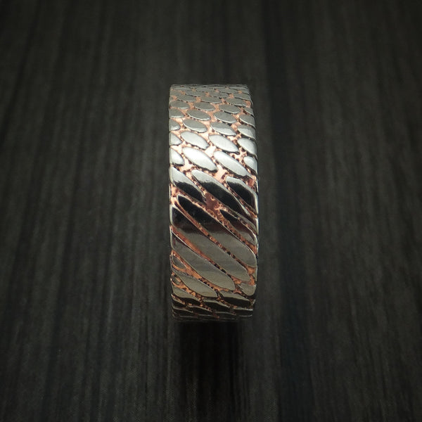 Etched Superconductor Men's Ring Custom Made Titanium